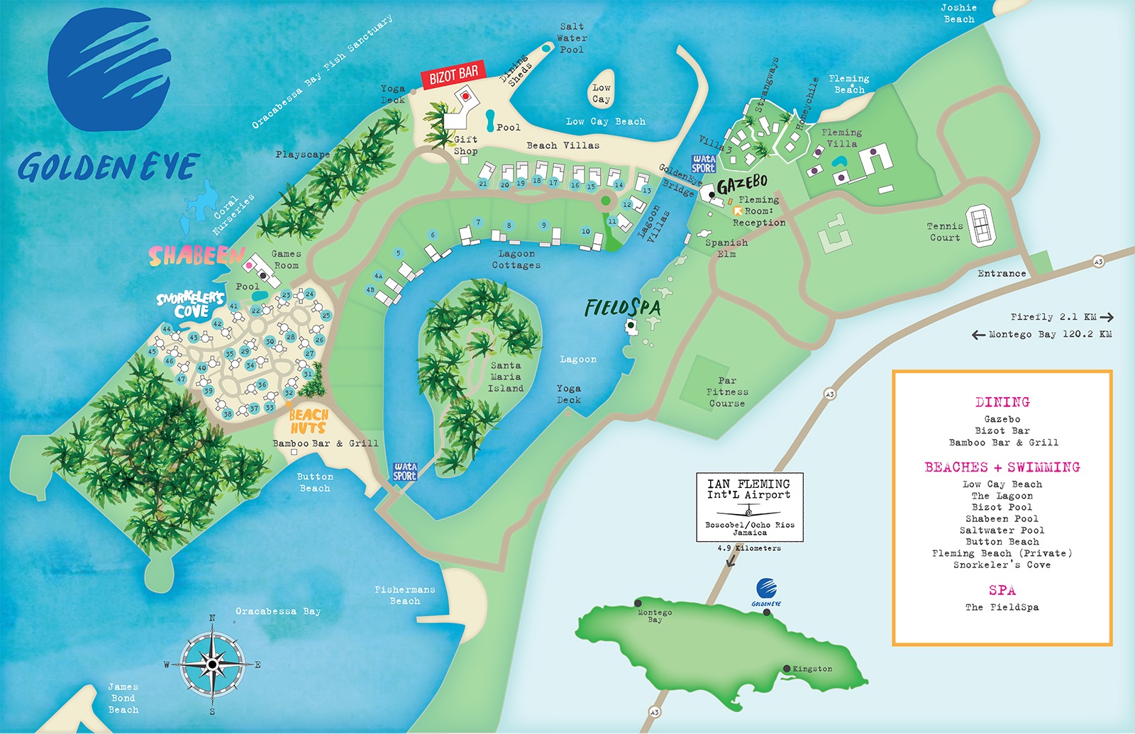 Map Of Resorts In Jamaica GoldenEye Resort: Property Map & FAQ › Ocho Rios, Jamaica